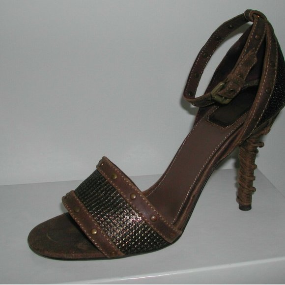 DIOR ANKLE STRAP SANDALS W/WRAPPED HEEL - Picture 1 of 5